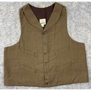 River Junction Trade Co Mens Vest Size 2XL 50 Ranch Western Cowboy Rodeo Brown